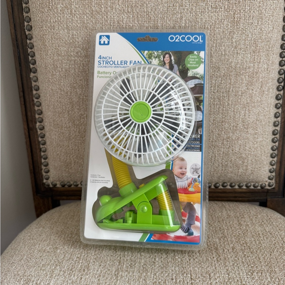O2COOL 4-Inch portable Stroller Fan clip battery powered new